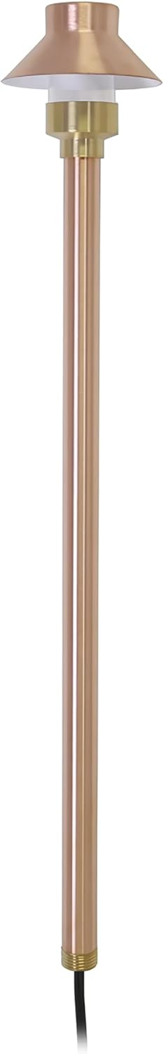 Lightkiwi M3402 Top Hat Pathway Light for 12 Volt Low Voltage Landscape Area Lighting - Copper (Light Bulb Not Included)