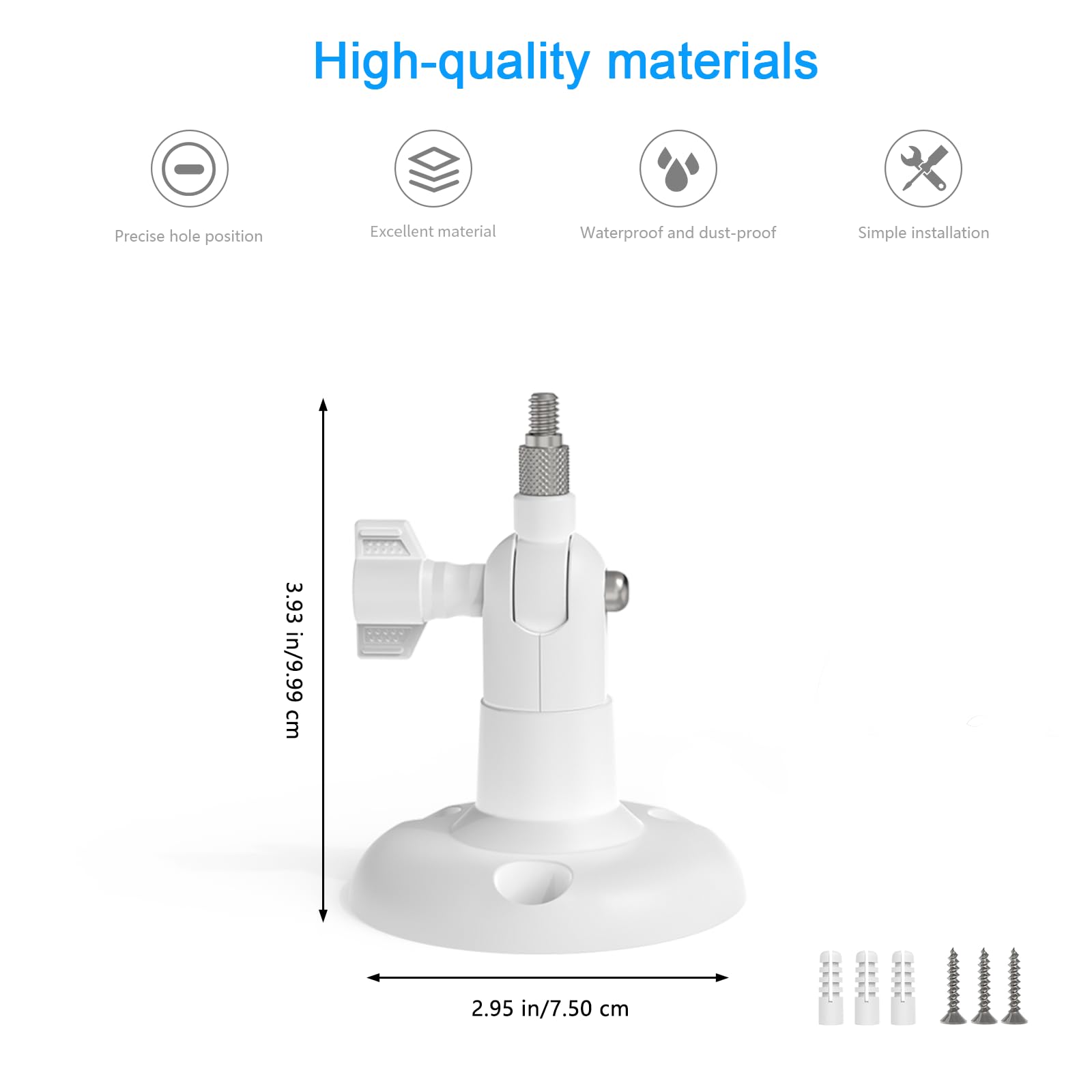 HOLACA Support mural compatible avec TP-Link Tapo C425/C460 (KIT) (caméra non incluse), 1 support, blanc