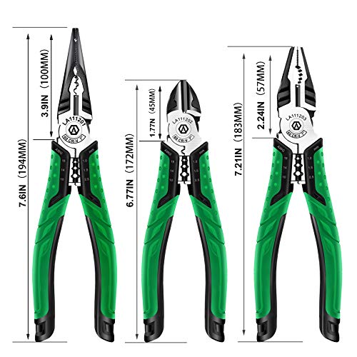 Laoa Wire Cutter Wire Stripper Electrician Pliers Set Clamping,Screw Nuts,Crimping Terminals,Cutting Wire,Stripping Cable Function In One #TOP2