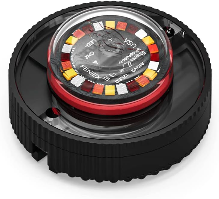 Feniex Quad Cannon Hide-A-Way | 3 Programmable Modes | 4 Colors in One (Red-Blue-Amber-White) | 24 LEDs, Super Bright 3 Watt LEDs, SAE Class 1 | Emergency Warning Lights