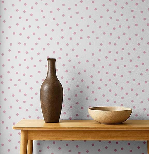 Papier peint pour chambre d'enfant autocollant motif pois blancs