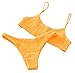 Mumentfienlis Women's Two Piece Solid Color Bikini Swimsuit Size S Yellow
