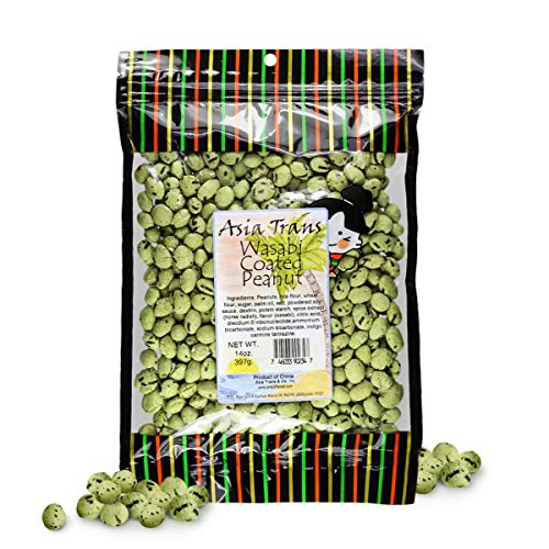 Image of Wasabi Coated Peanut - 12 Ounce - Premium Arare Rice Crackers Packed Fresh in Hawaii