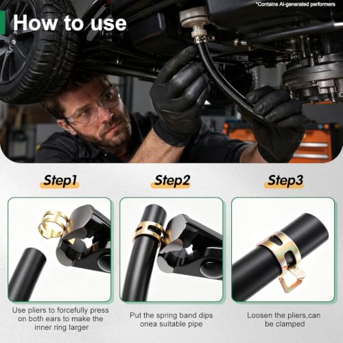 Image of 5Ft Fuel Line Hose Kit 5PCS with 40Pcs Clamps, 3 /8 inch,5 /16 inch,1 /4 inch,1 /2 inch,3 /16 inch ID High Performance 300PSI NBR Rubber for Automotive, Small Engines, ATV, Push Lock Reinforced