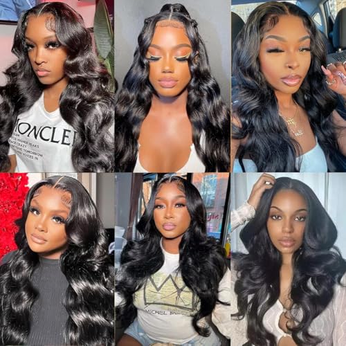 Smoothair 4X4 Lace Frontal Closure Body Wave Lace Front Human Hair 12 Inch Ear To Ear Hd Frontal Closures Human Hair Extensions For Black Women Free Part 150% Density Natural Black Color thumb #6