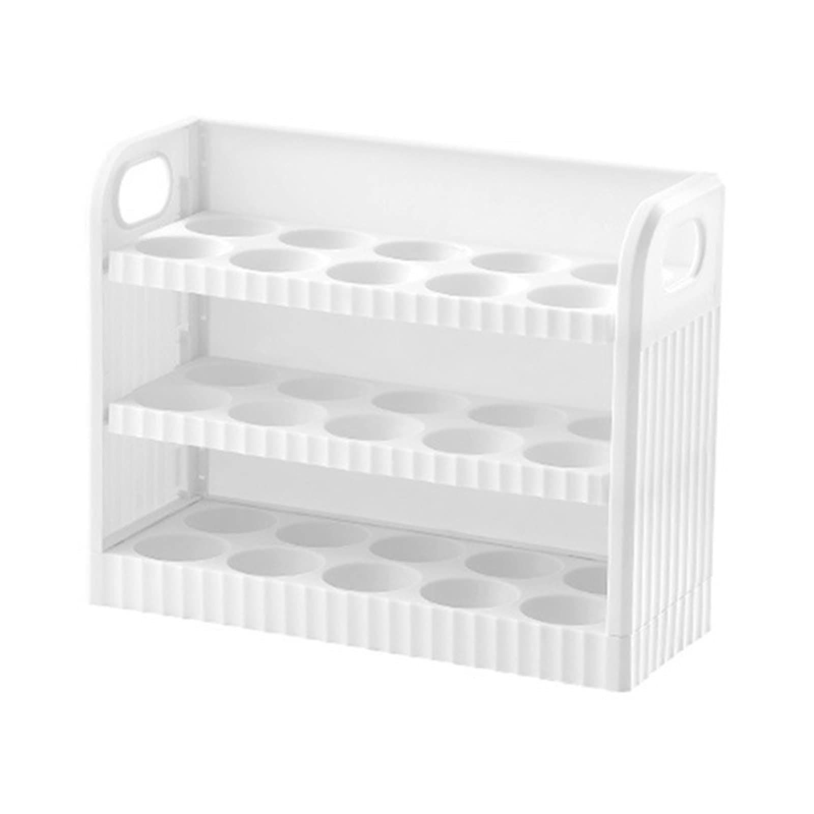 Bandeja de plástico para huevos, El organizador de la cesta huevos del refrigerador tiene capacidad for 30 blancos y verdes(White)