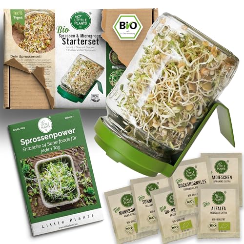 Little Plants Sprossenglas Starterset mit 6 Samen