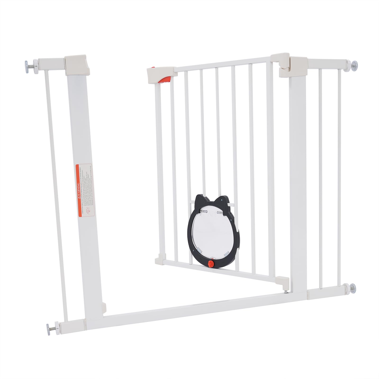 Treppenschutzgitter -93X76Cm Treppenschutzgitter Ohne Schwelle - Treppengitter Treppenschutzgitter Kindergitter Freistehende Schutzgitter (Weiß, M)