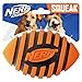 Nerf Dog Rubber Football Dog Toy with Spiral Squeaker, Lightweight, Durable and Water Resistant, 5 Inch Diameter for Medium/Large Breeds, Single Unit, Orange (8915)