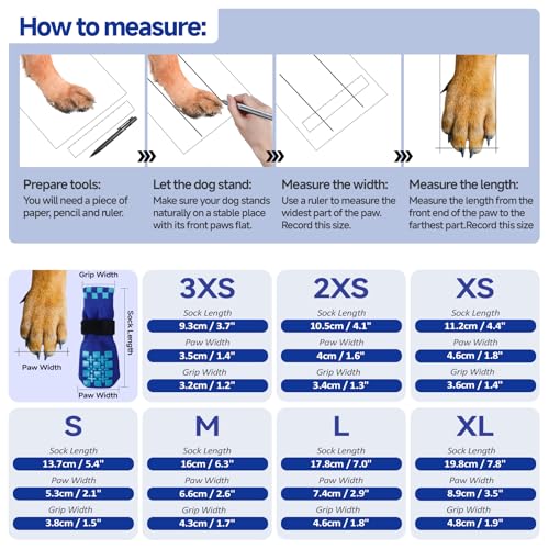 Image of ROZKITCH 2 Pairs Small Dog Socks, Soft Paw Protectors Dog Stop Licking Paws Anti Slip Socks Bandages for Paws Winter Warm Paw Covers to Stop Licking Pomeranian, Miniature Dachshund, Maltese Blue S