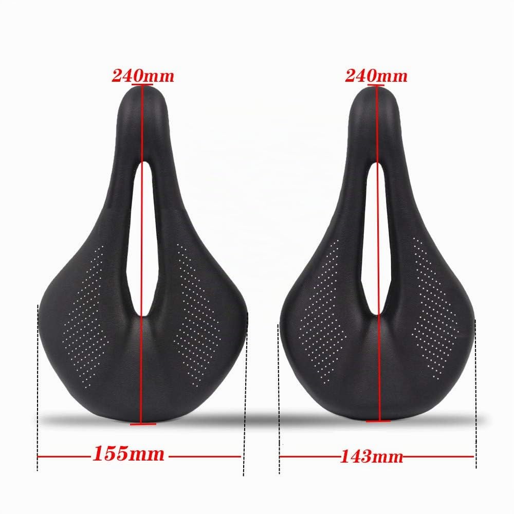 QIKU Sillín de Bicicleta de Fibra de Carbono, Sillín de Bicicleta de Carretera de Diseño Hueco, Super Ligero 110g