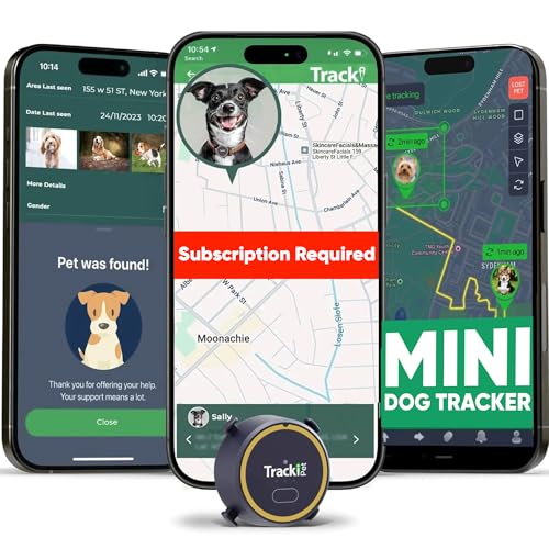 Tracki Dog GPS Tracker – Real-Time Dog Tracker & Pet Tracker – GPS Tracker for Dogs – Smart Alerts, Geo-Fence, Waterproof, Collar-Compatible – Long-Life Battery – iOS & Android (Subscription Required)
