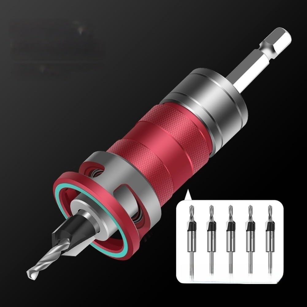 Punta per trapano Svasatrice Regolabile in Acciaio 6542 per Plastica(Red)