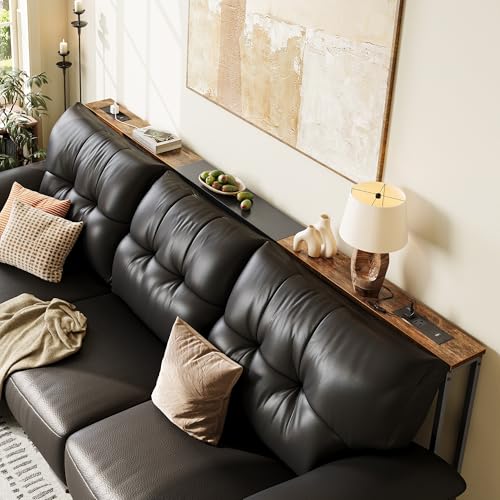 Huuger Narrow Sofa Table with 2 Power Outlets, 86.6-110.2, photo 2 of 4