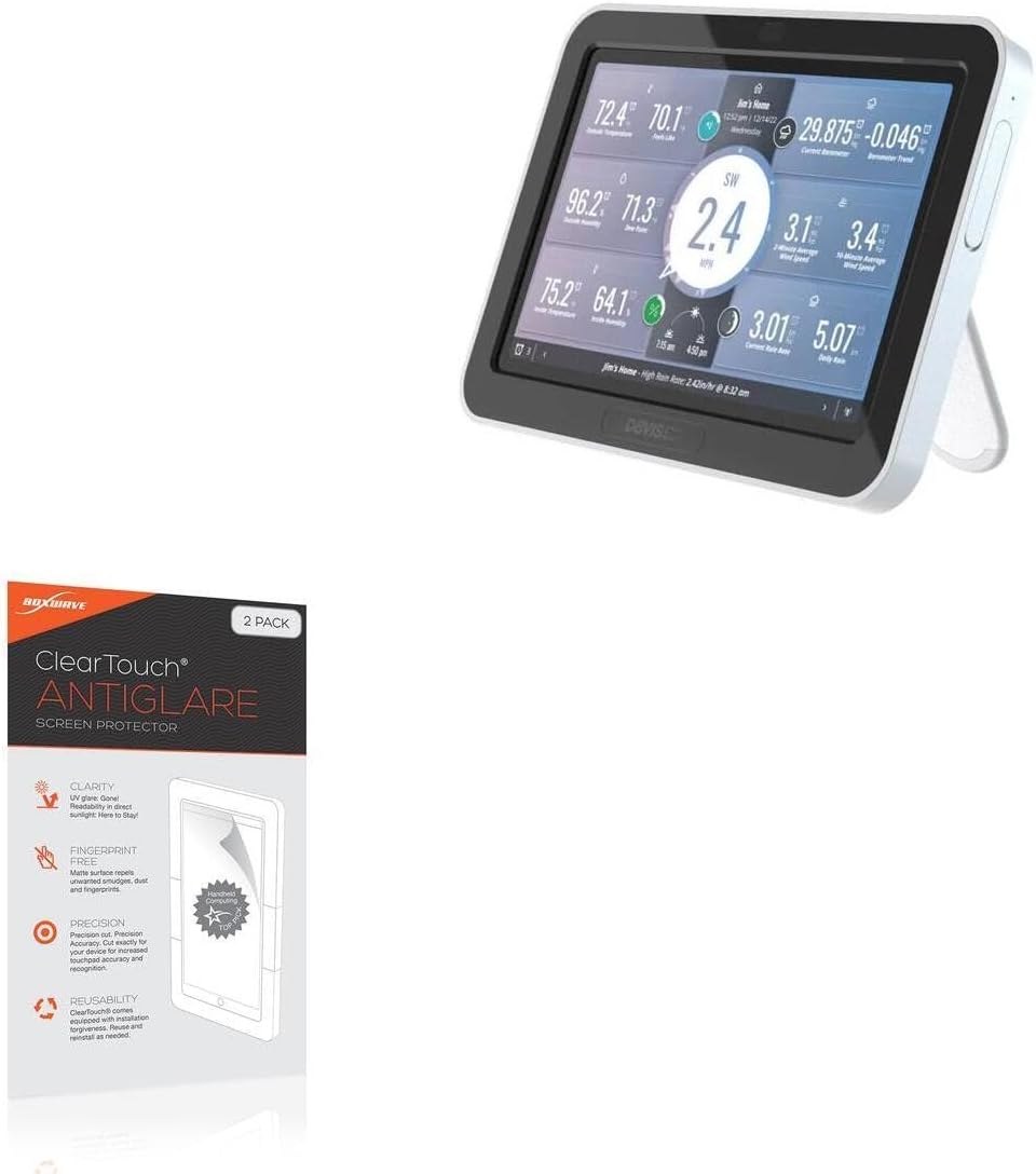 BoxWave Screen Protector Compatible with Davis Vantage Davis WeatherLink Console - ClearTouch Anti-Glare (2-Pack), Anti-Fingerprint Matte Film Skin