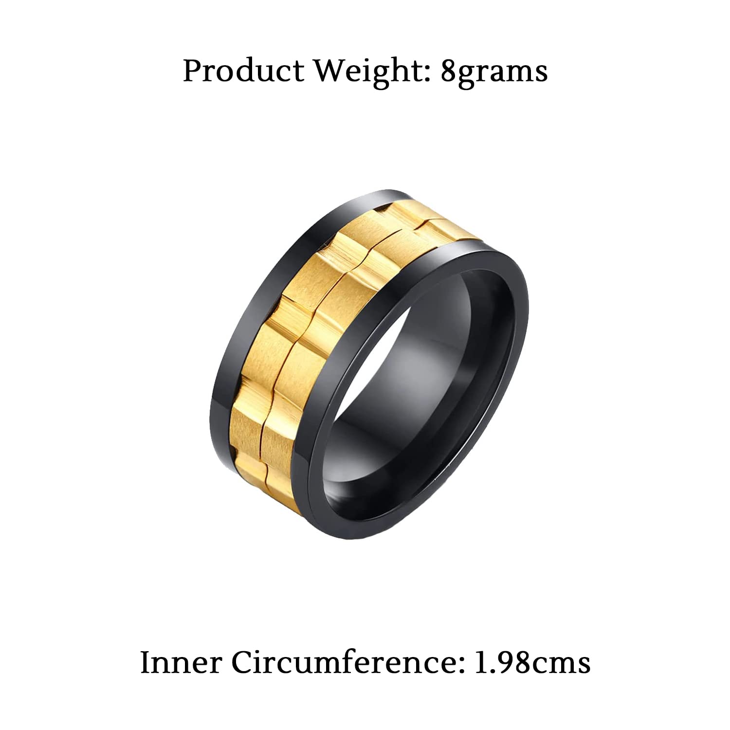 High Polished Stainless Steel Spinner Band Ring, Stylish Accessory