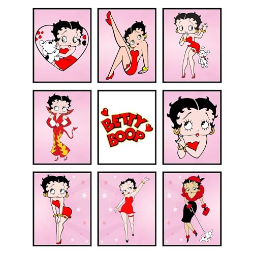 Affiche Betty Boop lot de 9 posters vintage décoration de chambre rétro et idée cadeau sans cadre