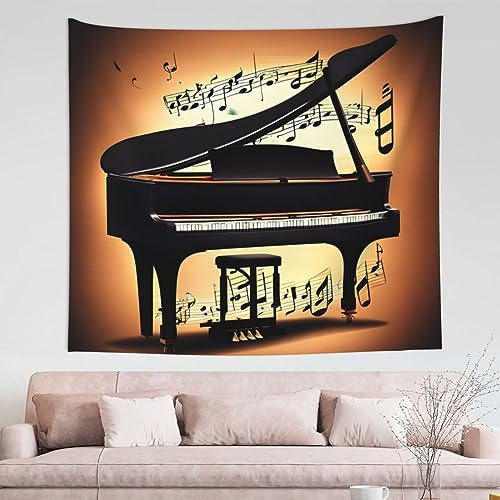 Tapiz de pared con notas musicales y póster estético para decoración de salas de estar
