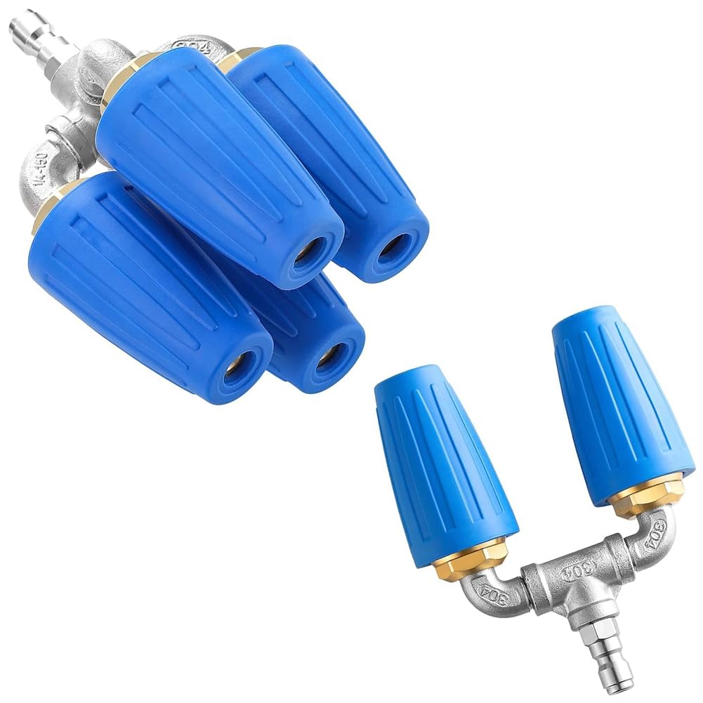 Vjsujehgy 4-In-1 Turbo Nozzle Pressure Washer,Dual Turbo Nozzle Pressure Washer,Rotating Turbo Nozzle With 1/4Inch Quick Connector