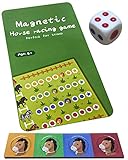 Magnetic Horse Racing Board Game - Tabletop Game Perfect for Travel- Family and Child Chess Game Gre