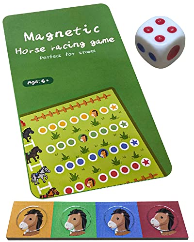 Magnetic Horse Racing Board Game - Tabletop Game Perfect For Travel- Family And Child Chess Game Great For Kids - Includes Game Board, Dice And Horse Pieces #TOP7