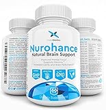 Nurohance Brain Function Support Nootropics Gelatin Free Supplement for Improved Mental Focus, Clarity & Memory. Nootropic with Zinc, Magnesium, DMAE, L-Glutamine and Proprietary Blend of Much More!