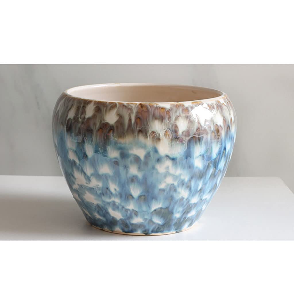 MRKU Fiori Artificiali con Vaso in Ceramica, Finto Loto al Tatto, Decorazione per la casa, per Matrimoni e Feste