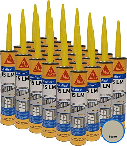 Sikaflex 15LM, Low Modulus Polyurethane Sealant, 10.1 Fl Oz Cartridge, Stone, Case of 24