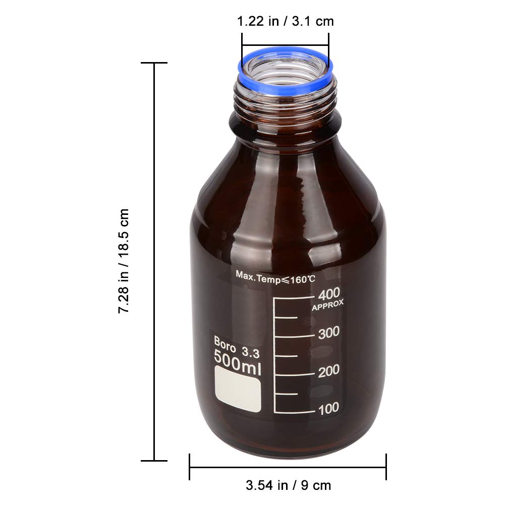 stonylab Flaschenaufsatzdispenser, Autoklavierbarer Verstellbarer Flaschenaufsatzdispenser mit 500ml Borosilikat-Reagenzflasche und Adaptern, Bottle Top Dispenser für die Laborforschung, 5-30ml