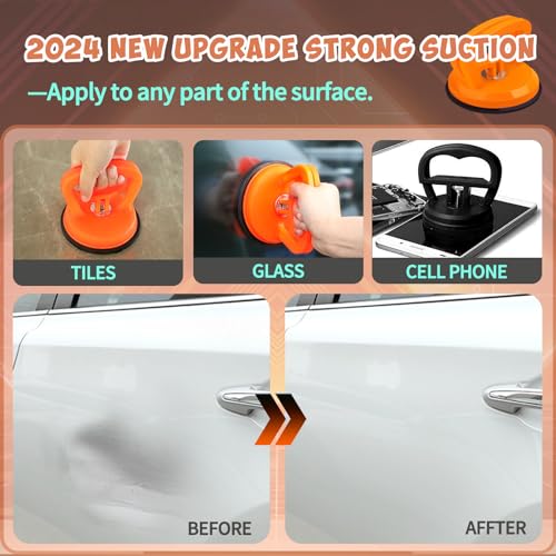 Image of 3 Pack Car Dent Puller Kit, Suction Cups Car Dent Removal Kit Car Dent Repair Kit,Powerful Dent Remover Tool for Car Handle Lifter for Car Dent Repair, Glass, Screen, Tiles Lifting and Objects Moving