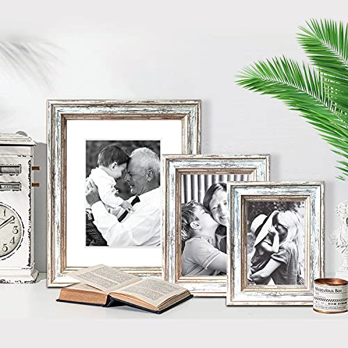 Artbyhannah 4 Pack 4X6 Inch Farmhouse Rustic Picture Frame Sets With Distressed Grain For Wall Mount Or Tabletop Display, Mother's Day Gift Photo Frames For Home Decor #TOP1