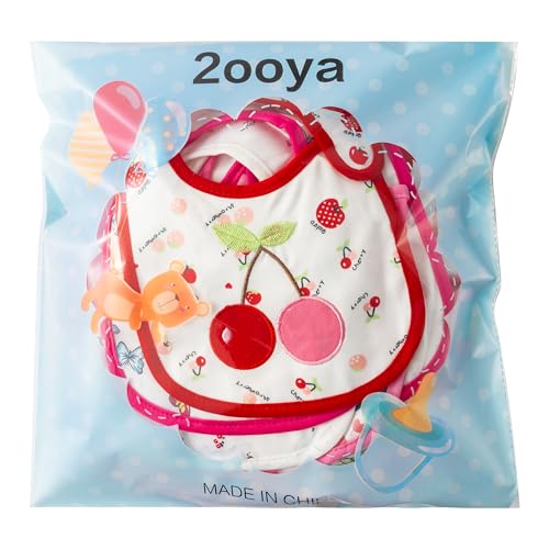 Cotton Waterproof Baby Bibs - 24Pcs Adjustable Hook Loop Closure Bib for Feeding Teething Drooling Eating, 6-12 Months 7