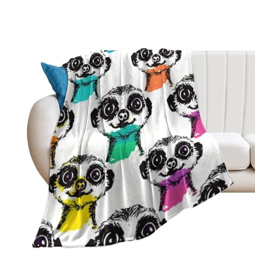 Couverture douillette suricate idée cadeau plaid flanelle doux