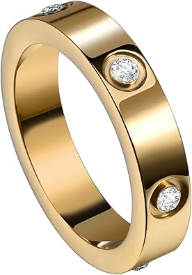 Love Friendship Rings 18K Gold Plated Silver with CZ Stainless Steel Promise Rings Wedding Band Fashion Love Rings for Her Women with Gifts Box
