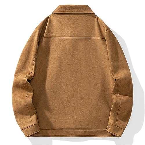 Jegsnoe Men's Suede Jackets Trucker Coats Autumn Winter Casual Vintage Streetwear Motorbike Jackets2