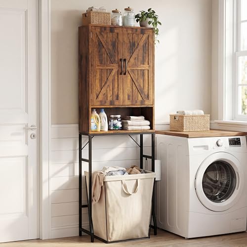 Over-The-Toilet-Storage-Cabinet236-W-Bathroom-Organizer-Brown-Farmhouse-Bathroom-Cabinet-with-Adjustable-Shelves-Space-Saver-Toilet-Storage-Shelf-for-Bathroom-Restroom-Laundry