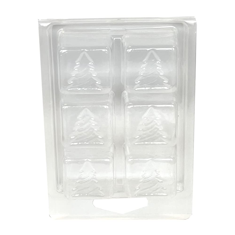 Livemoor Clear Wax Melt Clamshells/Packaging - Packs Of 10 (6 Cavity Small Christmas Tree Clamshell (Lm-015))
