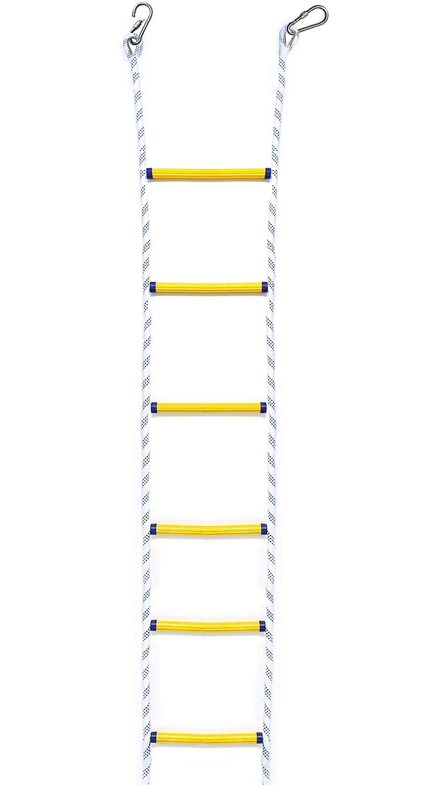Escalera de cuerda de escape de incendios para hogares de 2 a 3 pisos, cuerda de seguridad de emergencia resistente al fuego con mosquetón, herramienta de rescate para adultos