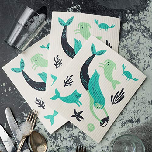 Danica Studio Swedish Dishcloths, Set Of Three, Sea Spell Design Small #TOP2