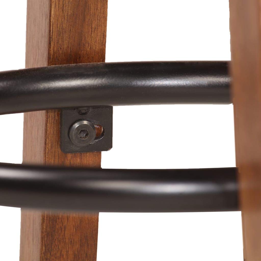 Homgoday Taburetes de bar de 2 piezas de piel auténtica y madera maciza de acacia, silla de oficina, silla de oficina, silla de escritorio para dormitorio o salón