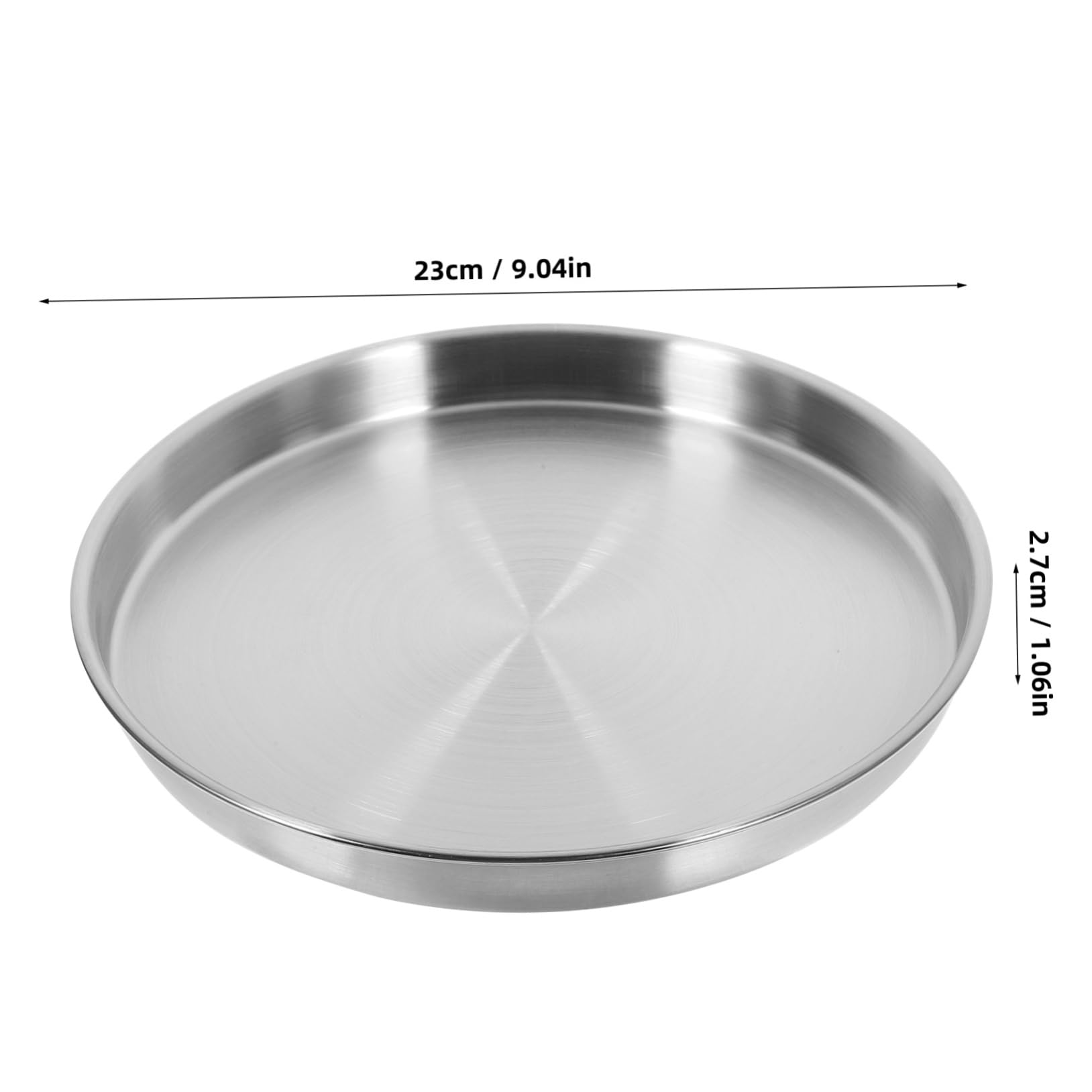 PEPLAYTAL Stainless Steel Round Serving Plate Versatile Dinner Plate for Pasta Salads and Grilled Meats Elegant Kitchen Tableware for Home and Camping Use