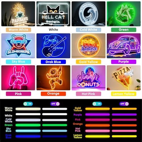 Image of Custom UV Printed LED Neon Sign for Bar, Cafe & Nail Salon - Personalized Business Logo Sign for Pub, Beauty Studio & Storefront Eye-Catching Store Signage & Wall Decor (Business)