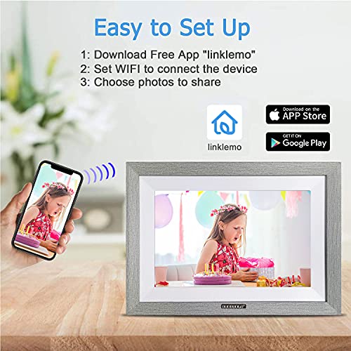 Digitale wifi-fotolijst, 25,4 cm (10 inch) met IPS-display, touchscreen, digitale fotolijst, deel foto's en video's… - Image 6