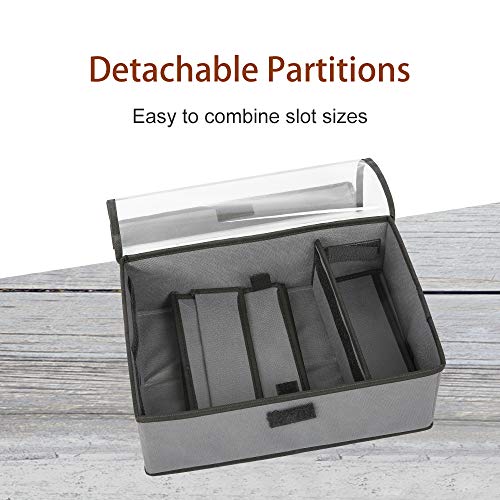 ATBAY Flatware Storage Chest, Container Box with Lid for Utensils Large Capacity (Gray 1Pack)