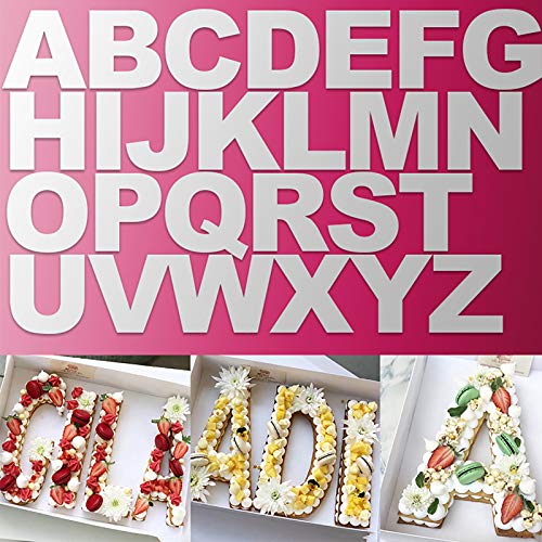 Motzu A-Z Alphabet Cake Stencils, 26 Letter Cake Template Molds, 10” Flat Plastic Cutting Mold, Cake Decoration Stencil Mould For Diy Cake Cookies Baking Supplies #TOP5