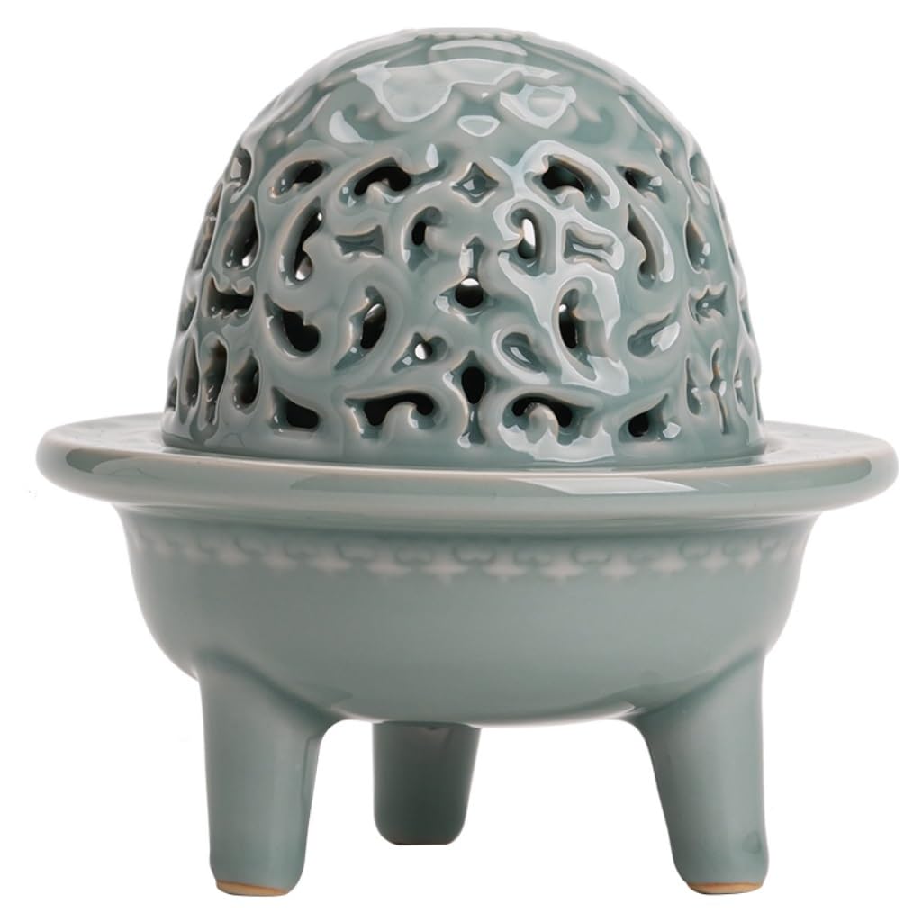 Basxdrfxz A Incense Holder Base Ceramic Three-Legged Incense Burner Household Garwood Tray Holder Restaurant Table Decoration