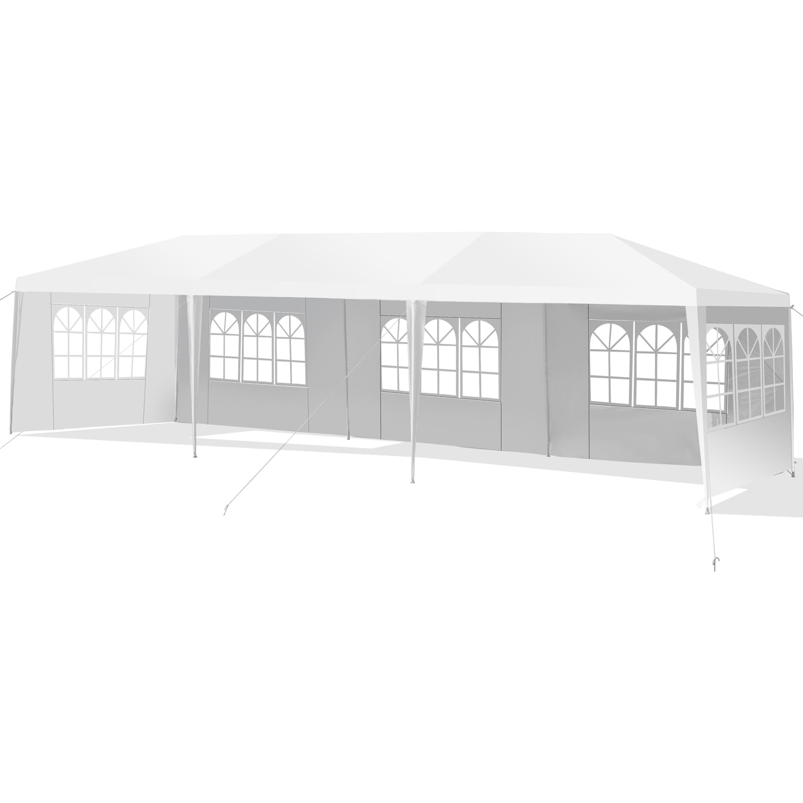 Gazebo Da Giardino HOMASIS 3x3 M - Impermeabile, Con Protezione UV, Pareti Laterali E Finestre Rimovibili, Per Feste, Matrimoni, Colore Bianco