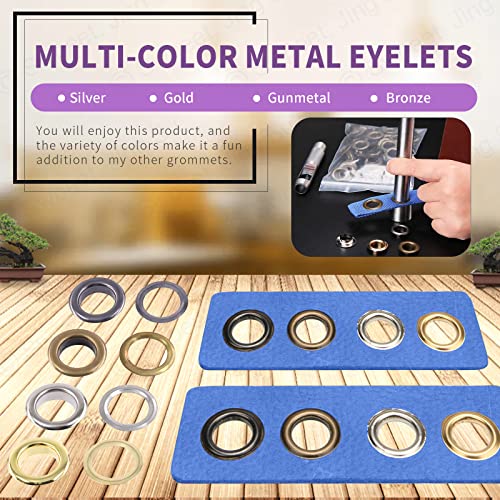 Swpeet 243Pcs - 120Sets 2/5" (10Mm) Hole Thicken Grommets 4 Colors Metal Grommets Eyelets Grommets With Washers And 3Pcs Setting Instal Tool Metal Eyelets Kit For Repairing Canvas, Leather #TOP2