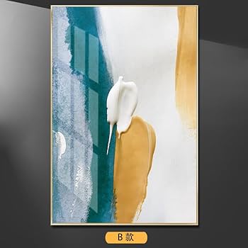 Amazon.com: Ecqizer 抽象油画质感晶瓷壁画mural走廊过道挂画入