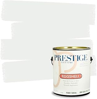 PRESTIGE Paints Interior Eggshell Paint and Primer in One, 1 Gallon, White
